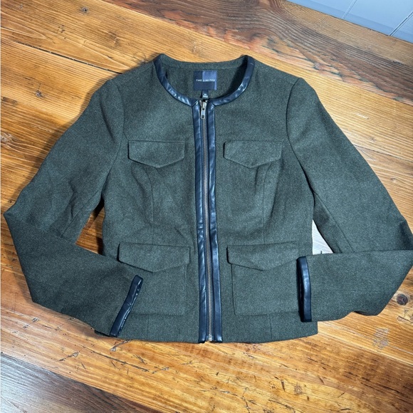 The Limited Women’s Wool Blend Military Utilitarian Army Green Blazer Jacket XS - Picture 6 of 15